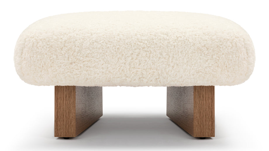 JiaJia - Jia Ottoman, White Vegan Sheepskin