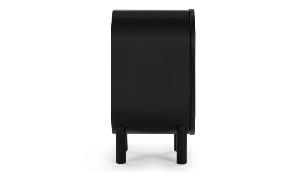 OmaOma - Oma Side Table, Black with Natural Rattan