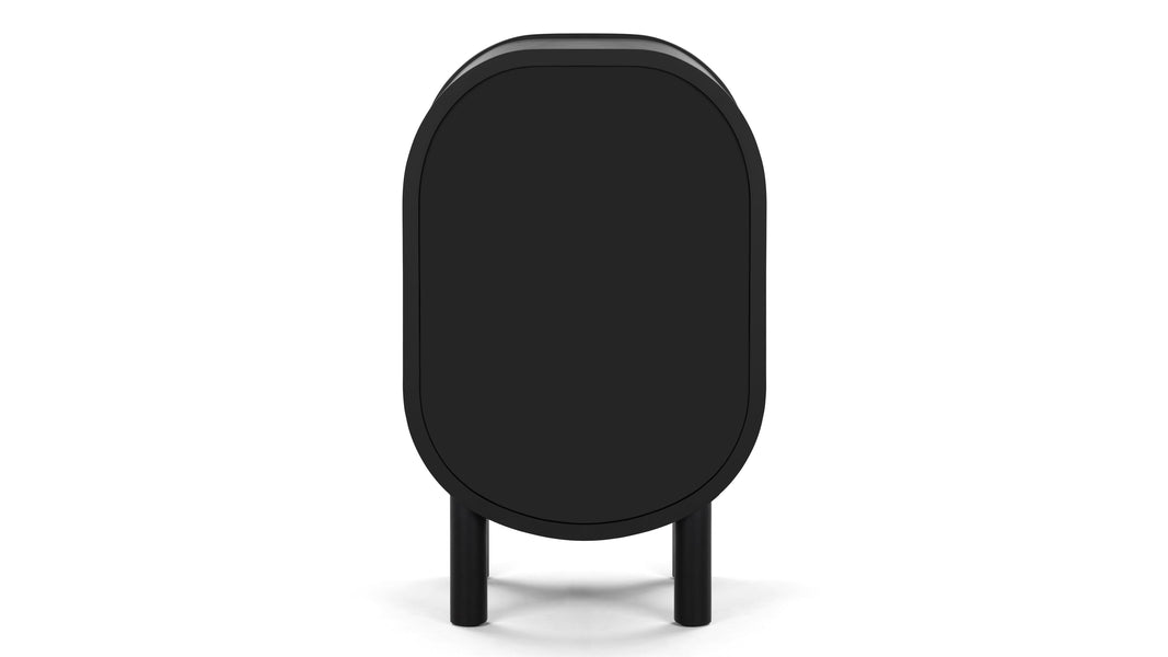 OmaOma - Oma Side Table, Black with Natural Rattan
