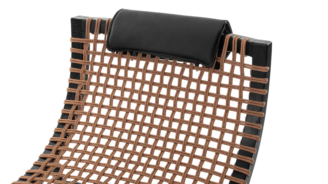 SukoSuko - Suko Lounge Chair, Natural Cord and Ink Black Vegan Leather