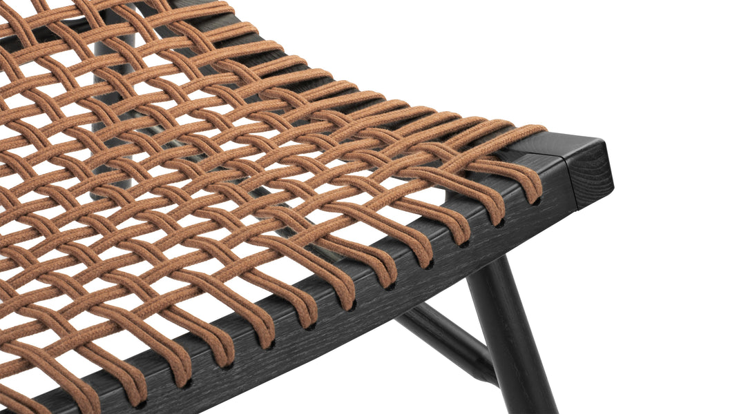 SukoSuko - Suko Lounge Chair, Natural Cord and Ink Black Vegan Leather