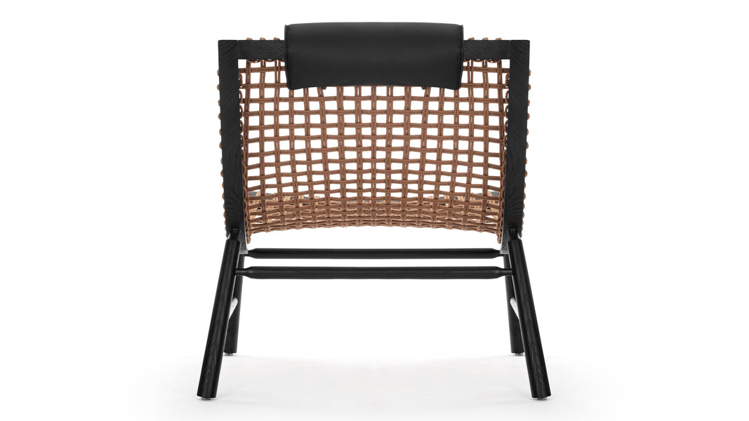 SukoSuko - Suko Lounge Chair, Natural Cord and Ink Black Vegan Leather