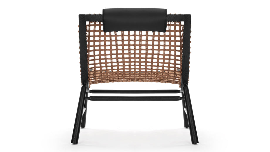 SukoSuko - Suko Lounge Chair, Natural Cord and Ink Black Vegan Leather