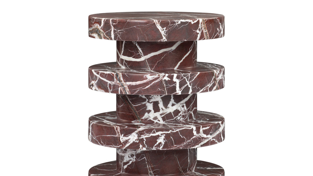 SohoSoho - Soho Side Table, Rosso Levanto Marble