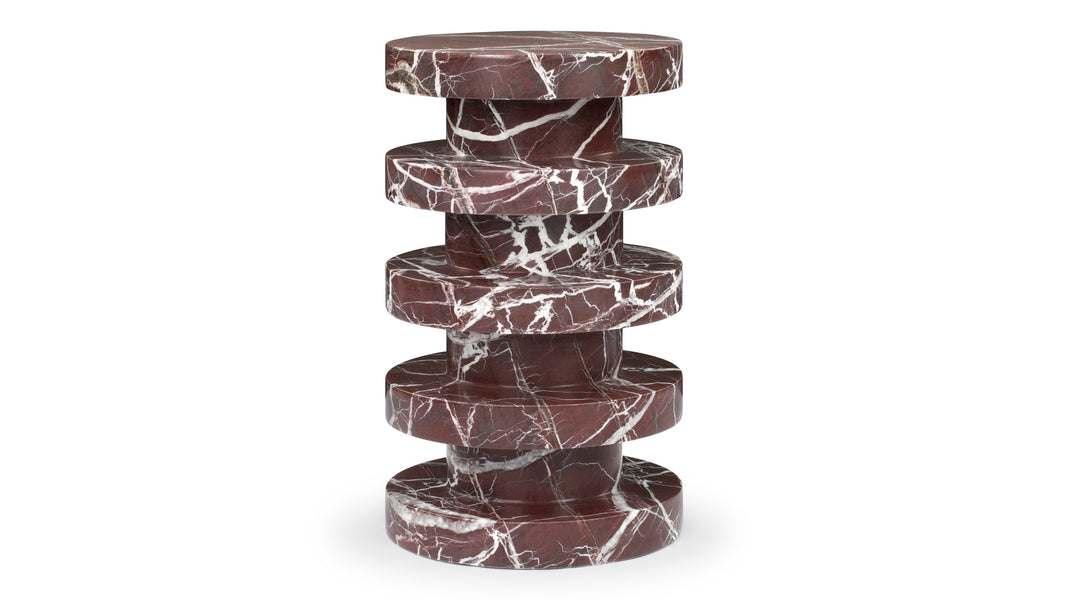SohoSoho - Soho Side Table, Rosso Levanto Marble