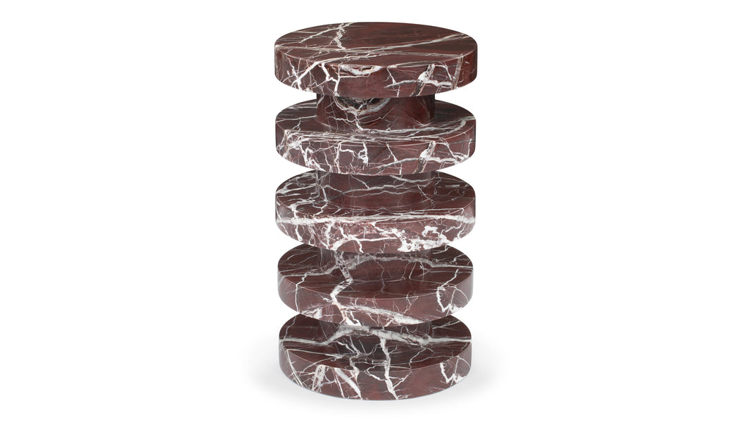 SohoSoho - Soho Side Table, Rosso Levanto Marble