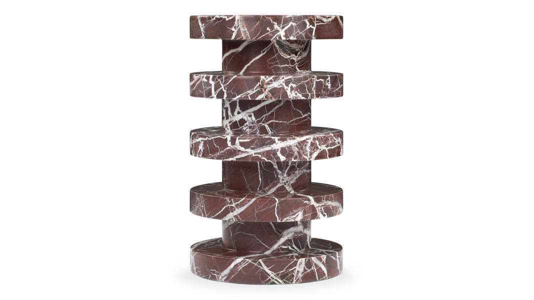 SohoSoho - Soho Side Table, Rosso Levanto Marble
