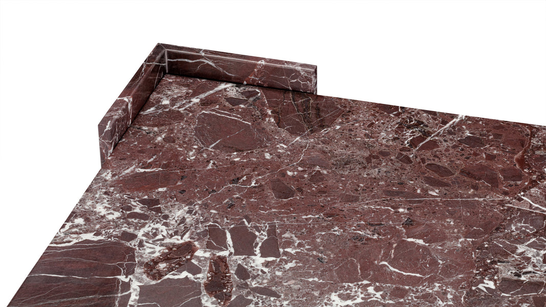 AspenAspen - Aspen Coffee Table, Rosso Levanto Marble