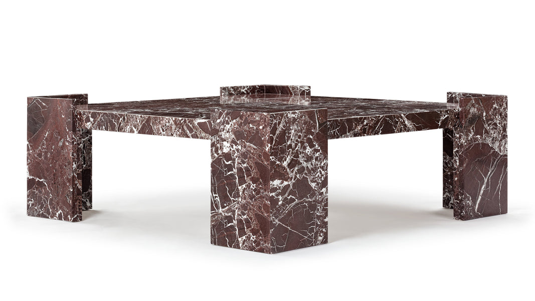 AspenAspen - Aspen Coffee Table, Rosso Levanto Marble