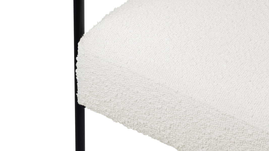 MeiMei - Mei Counter Stool, Warm White Boucle, Seat Height 26.5in