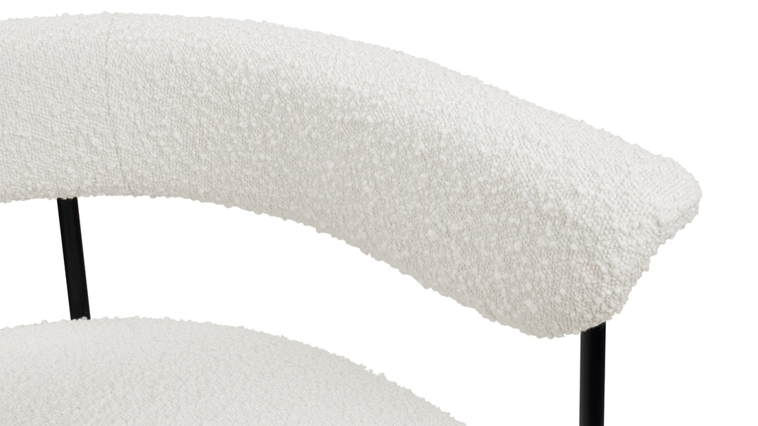MeiMei - Mei Counter Stool, Warm White Boucle, Seat Height 26.5in
