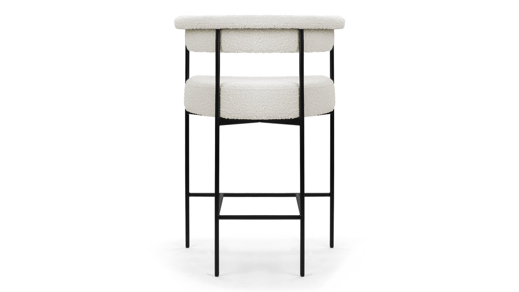 MeiMei - Mei Counter Stool, Warm White Boucle, Seat Height 26.5in