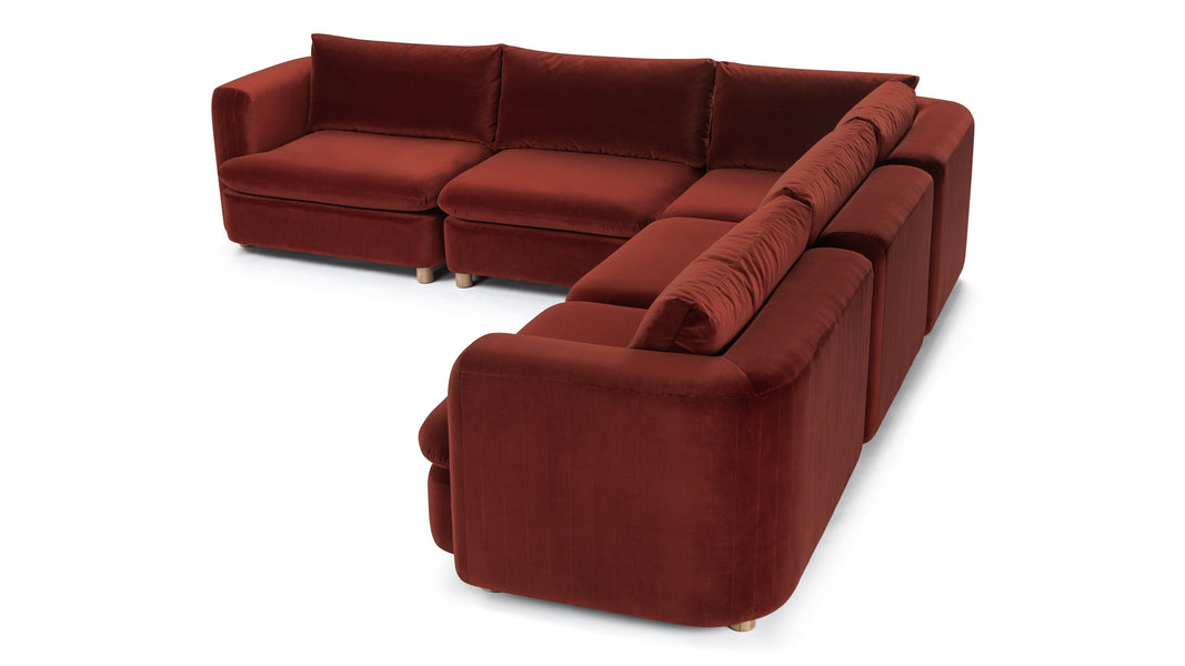 MorrellMorrell - Morrell Sectional, Right Corner, Garnet Velvet