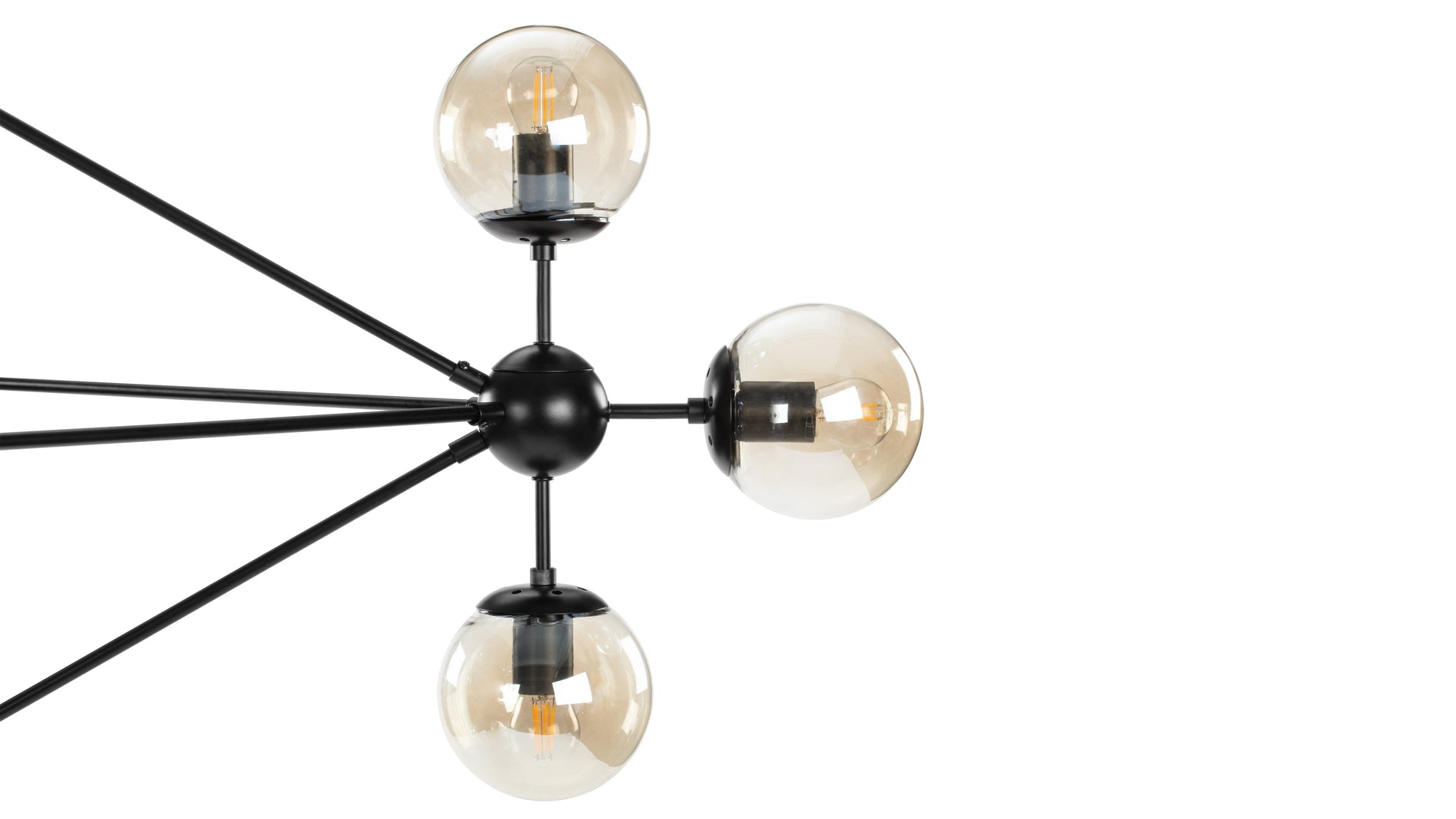MotoMoto - Moto Chandelier, Large, Smoked Glass and Black