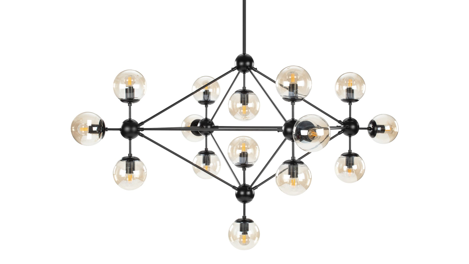 MotoMoto - Moto Chandelier, Large, Smoked Glass and Black