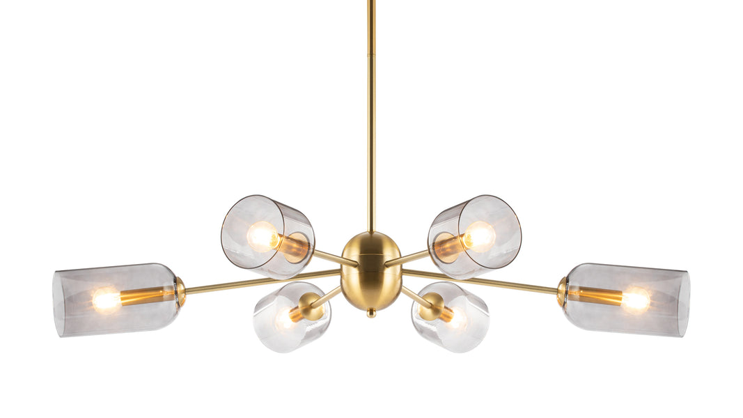 AnmutGrace - Grace Chandelier, Brass and Smoked Glass