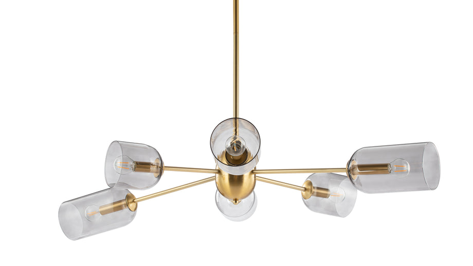 AnmutGrace - Grace Chandelier, Brass and Smoked Glass