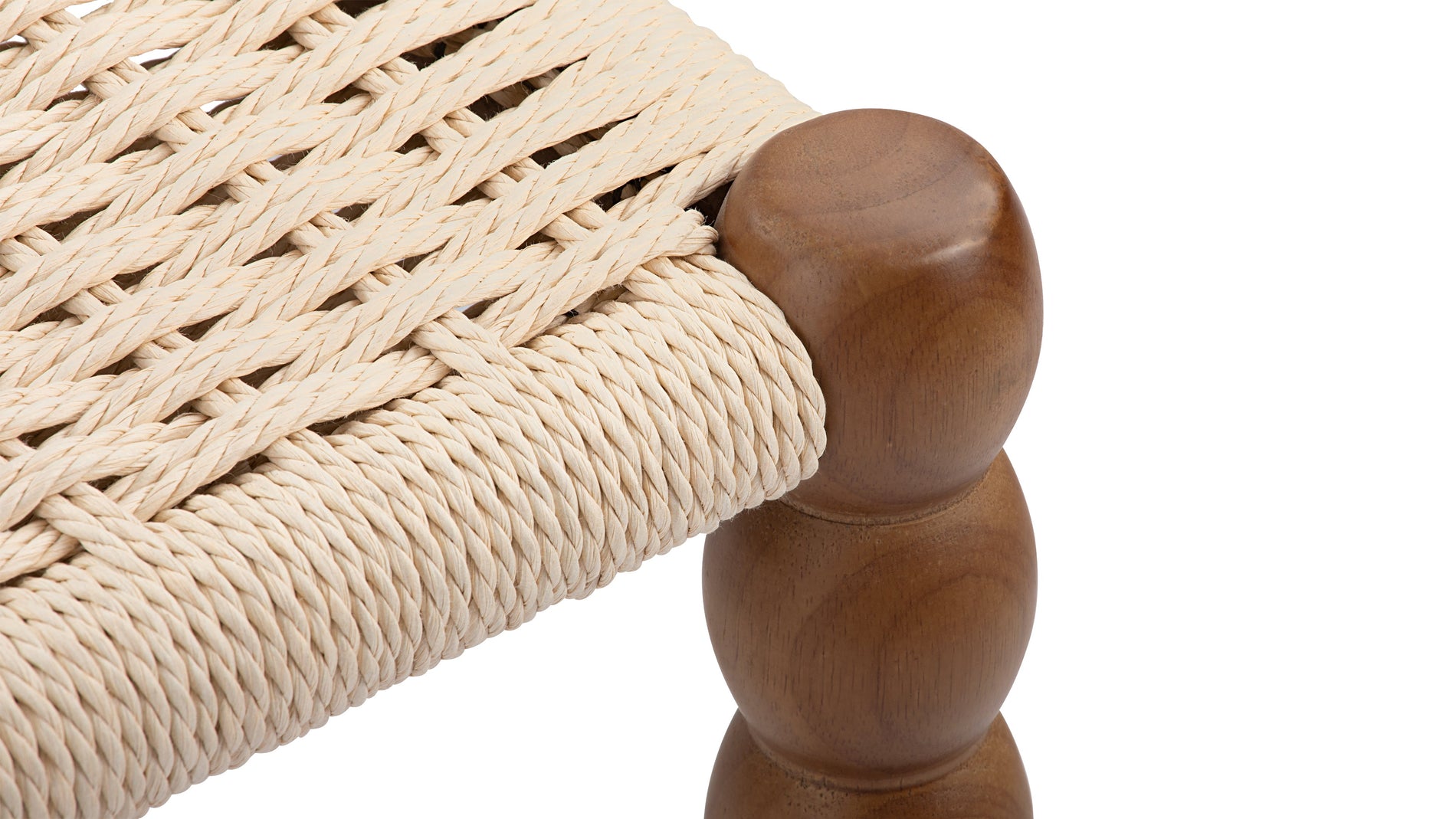 EmersonEmerson - Emerson Bobbin Bench, Natural Cord and Walnut