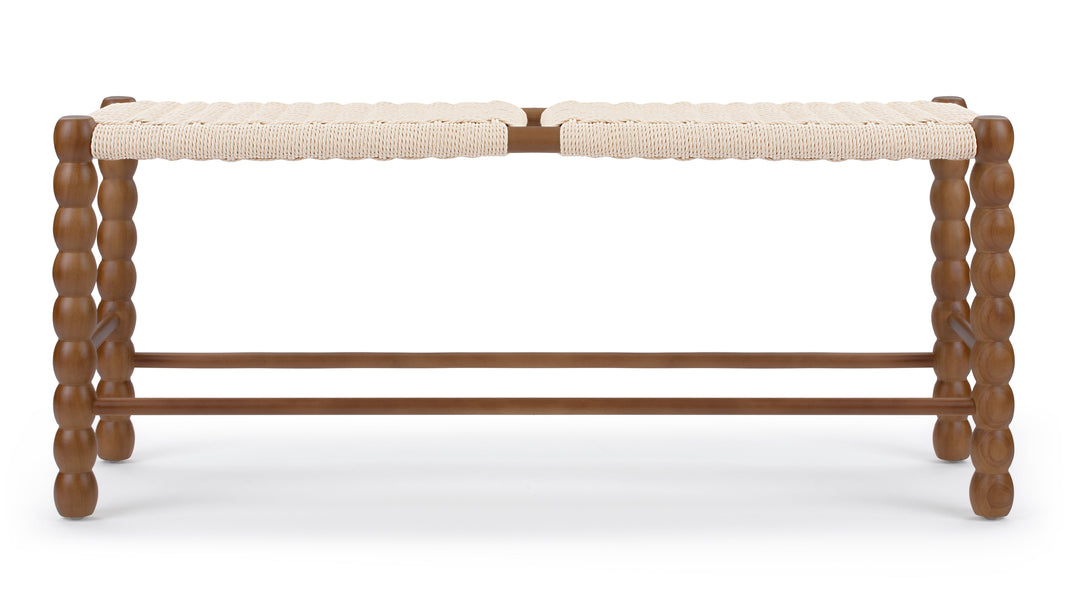 EmersonEmerson - Emerson Bobbin Bench, Natural Cord and Walnut