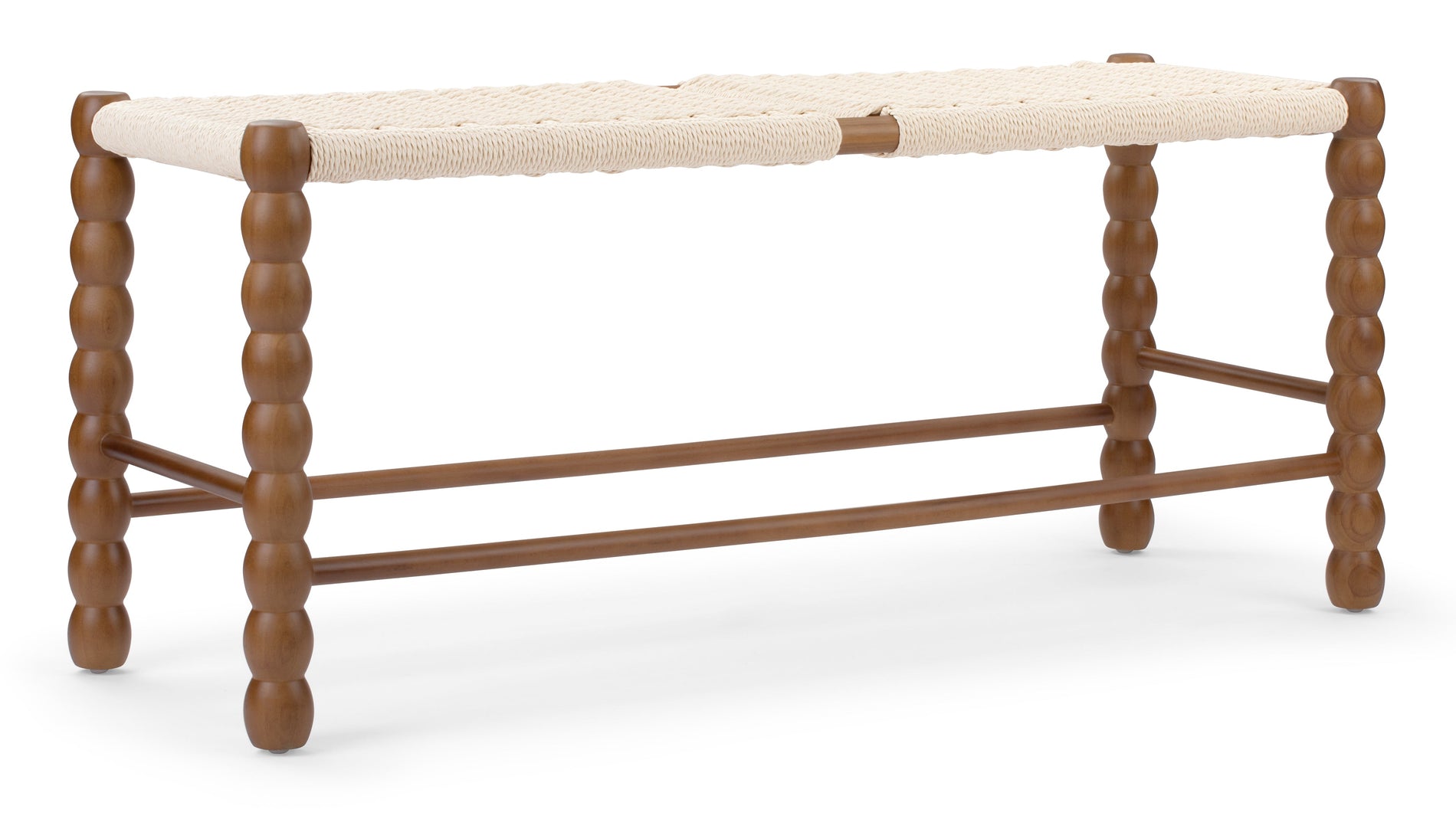 EmersonEmerson - Emerson Bobbin Bench, Natural Cord and Walnut