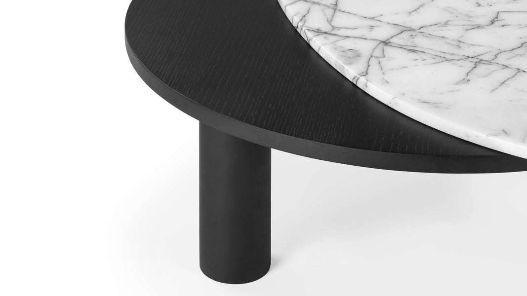 LugoLugo - Lugo Coffee Table, Black and Calacatta Marble