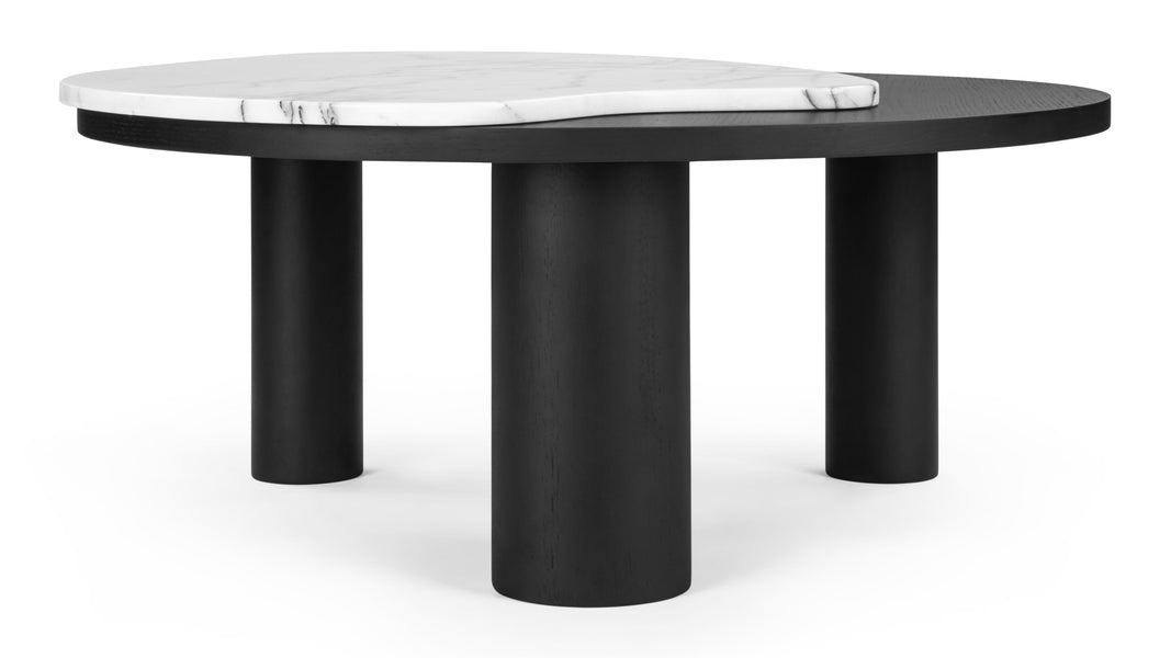 LugoLugo - Lugo Coffee Table, Black and Calacatta Marble