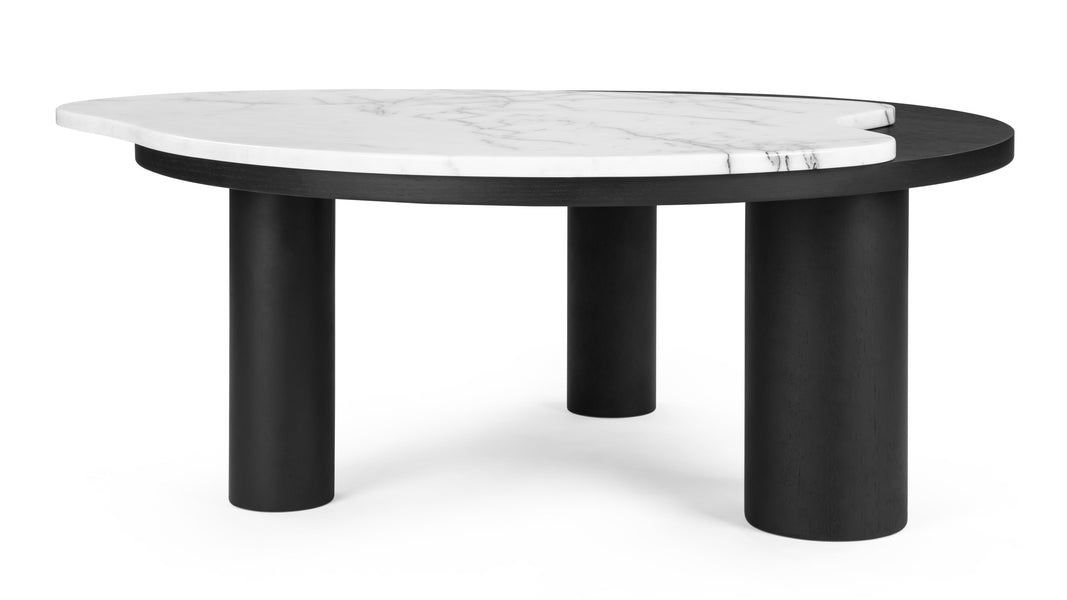 LugoLugo - Lugo Coffee Table, Black and Calacatta Marble