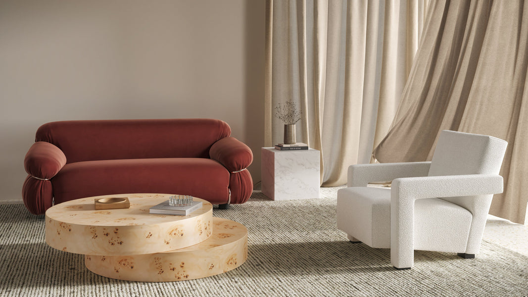 ChiaChia - Chia Coffee Table, Burl Wood