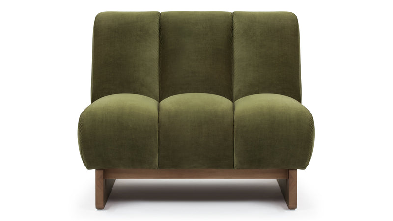 NalaNala - Nala Lounge Chair, Olive Green Velvet