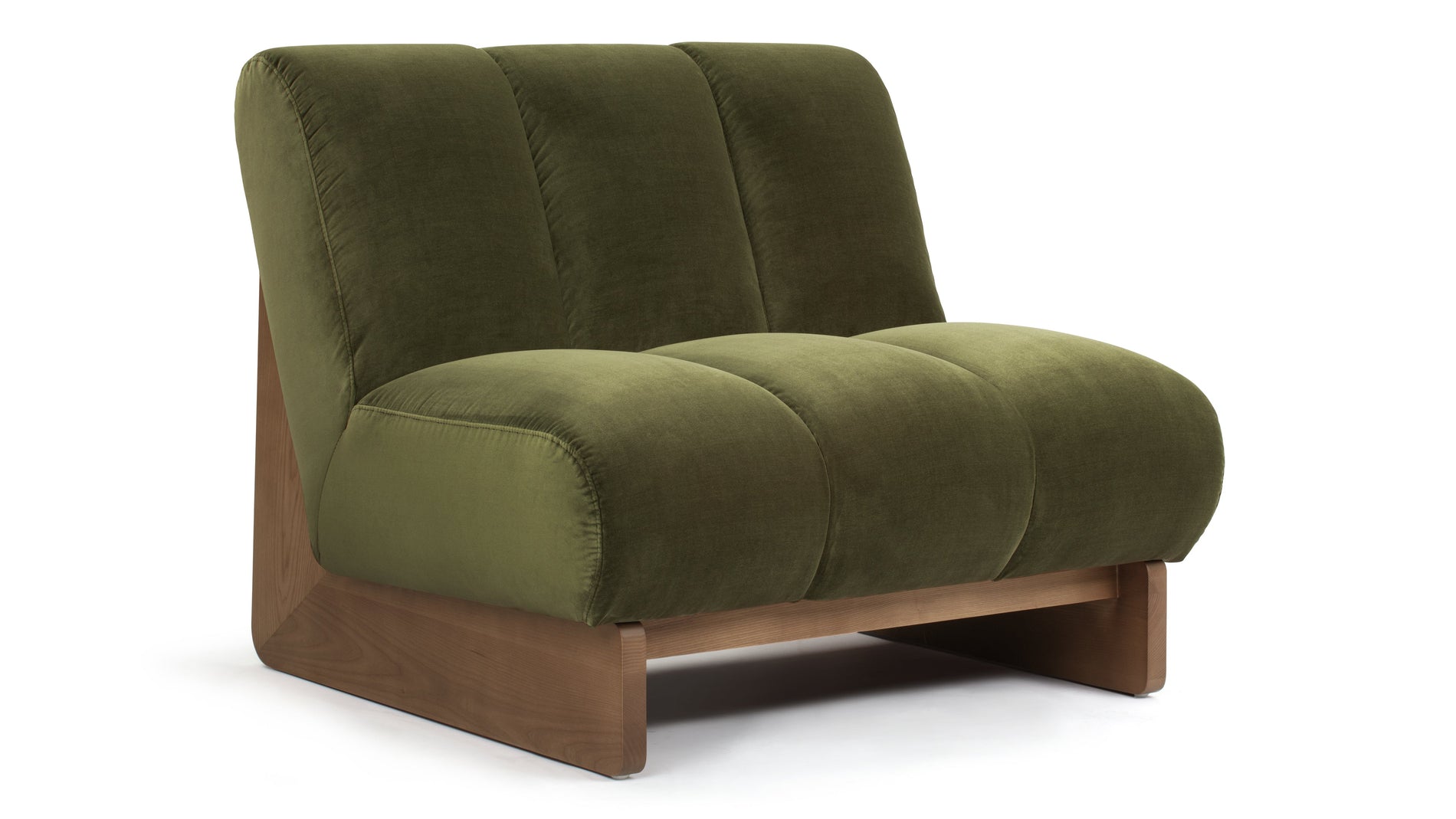 NalaNala - Nala Lounge Chair, Olive Green Velvet