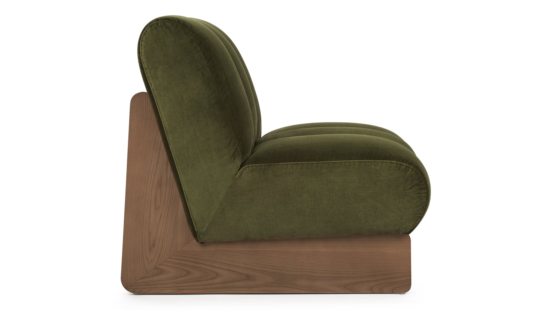 NalaNala - Nala Lounge Chair, Olive Green Velvet