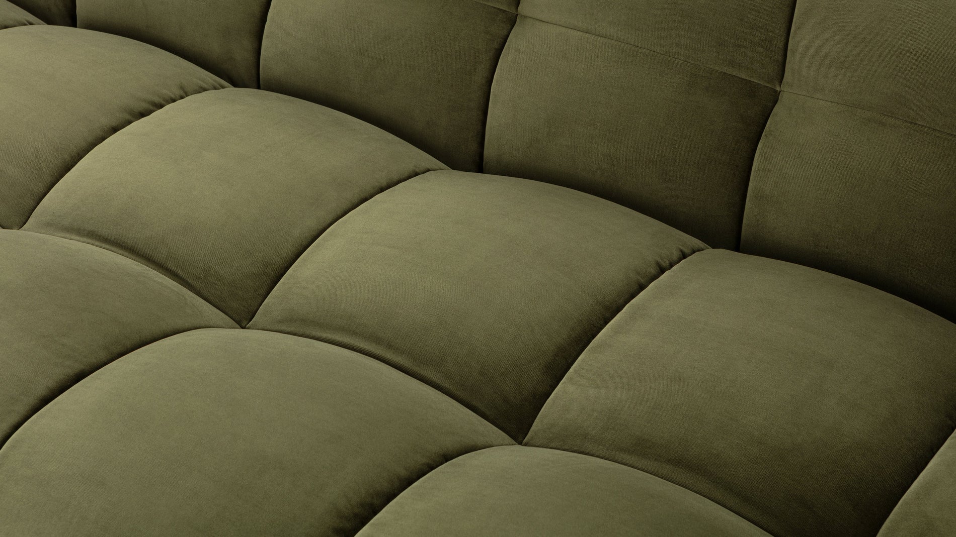 StanStan - Stan Dreisitzer -Sofa, Olivengrün -Samt