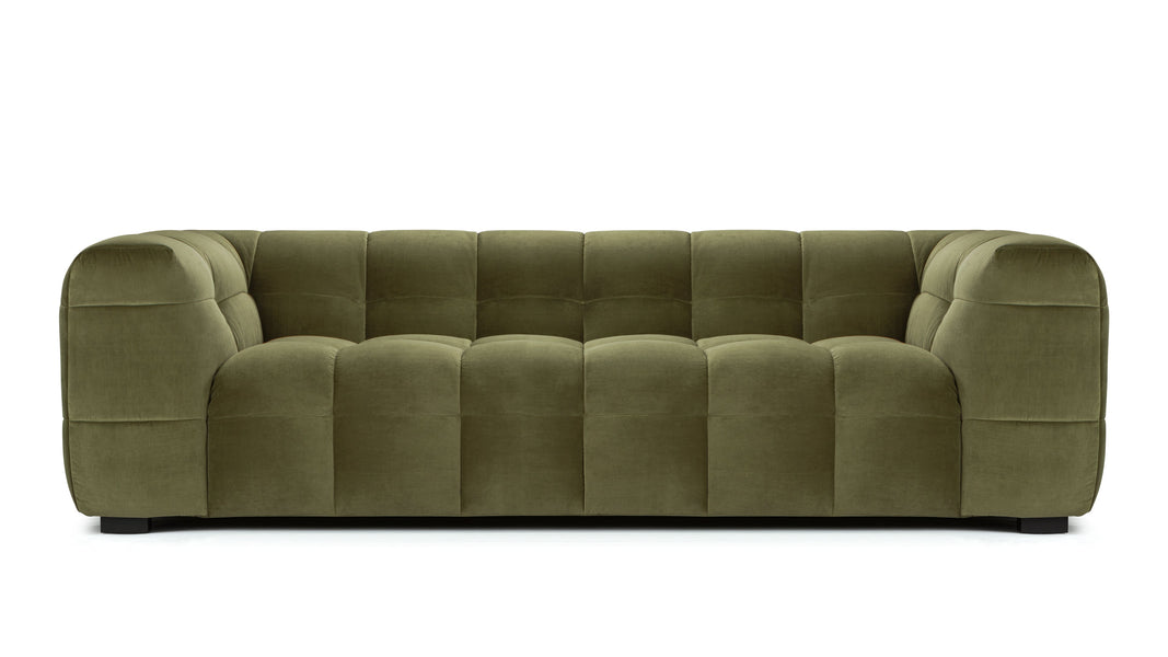 StanStan - Stan Three Seater Sofa, Olive Green Velvet