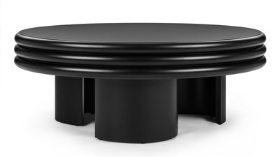 Pascal - Pascal - Pascal Round Coffee Table, Low, Black - Image 1