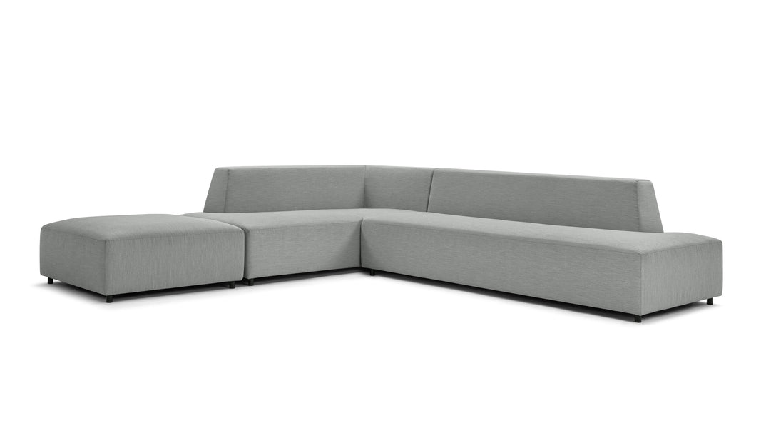 AcquaAcqua - Acqua Outdoor Sectional, Left Corner, Dove Gray Performance Weave