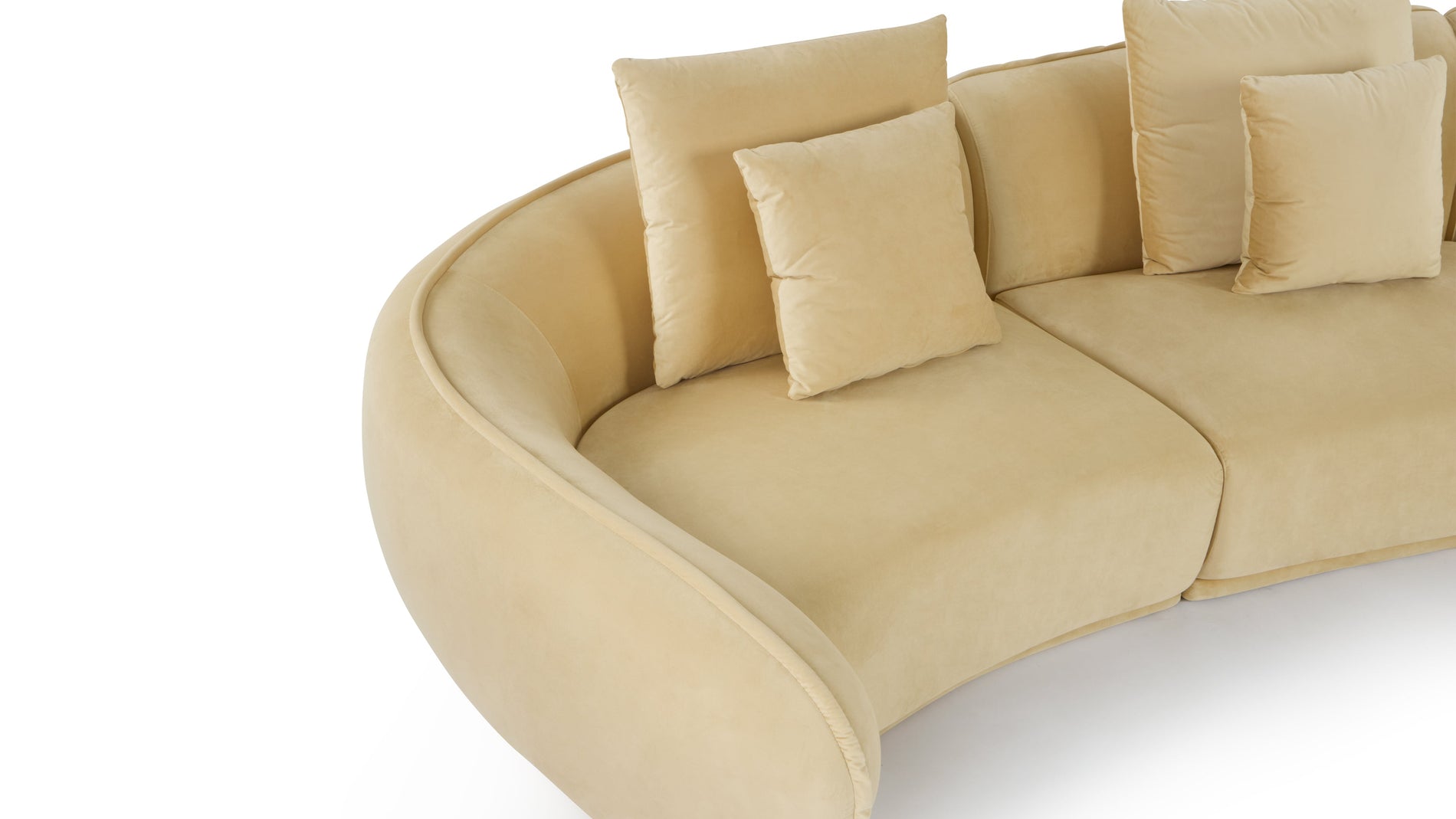 MoreauMoreau - Moreau Sectional Sofa, Soft Beige Velvet