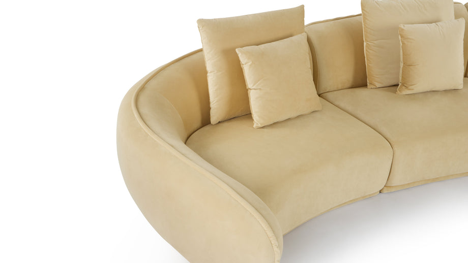 MoreauMoreau - Moreau Sectional Sofa, Soft Beige Velvet