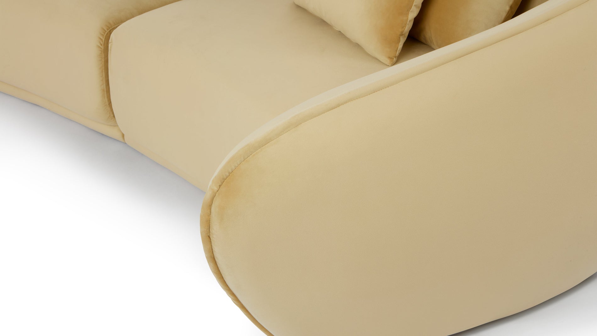 MoreauMoreau - Moreau Sectional Sofa, Soft Beige Velvet