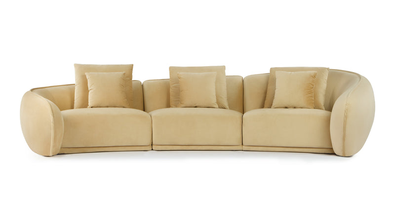 MoreauMoreau - Moreau Sectional Sofa, Soft Beige Velvet