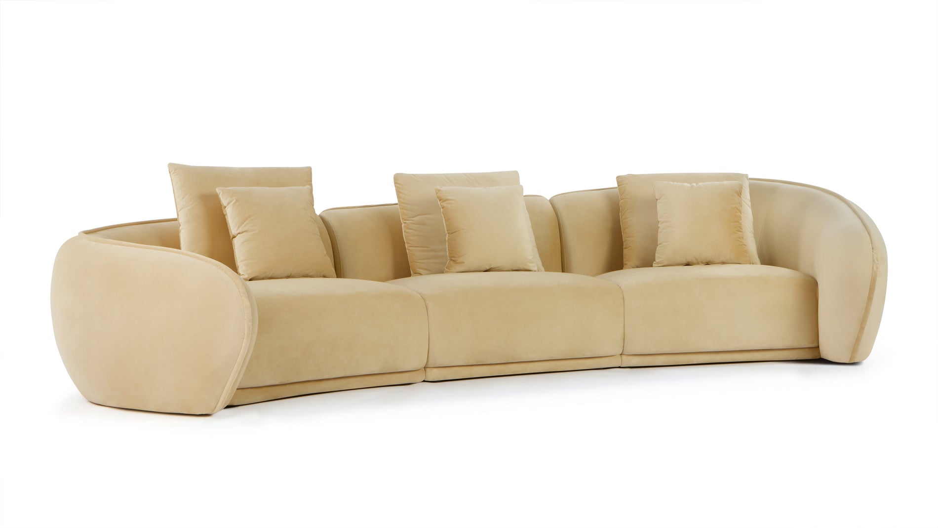 MoreauMoreau - Moreau Sectional Sofa, Soft Beige Velvet