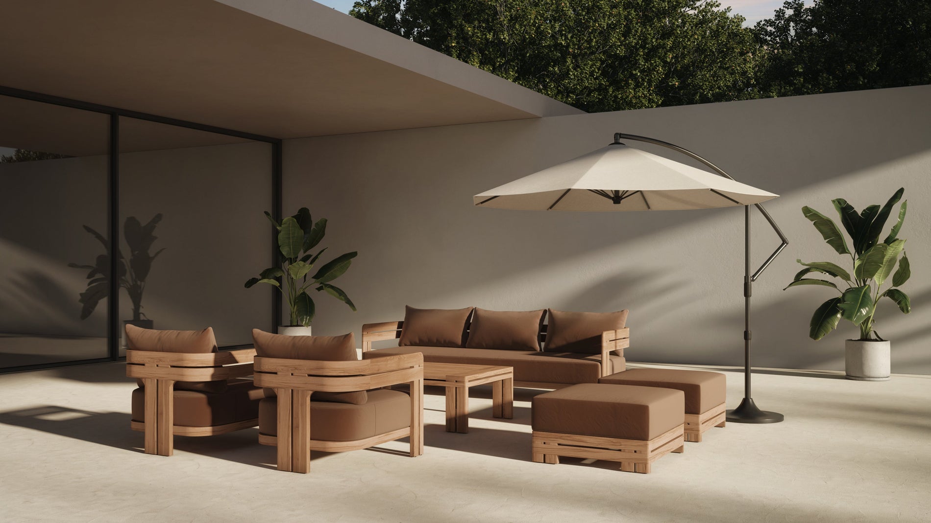LussgoNaturalteak mit Mocha -Kissen