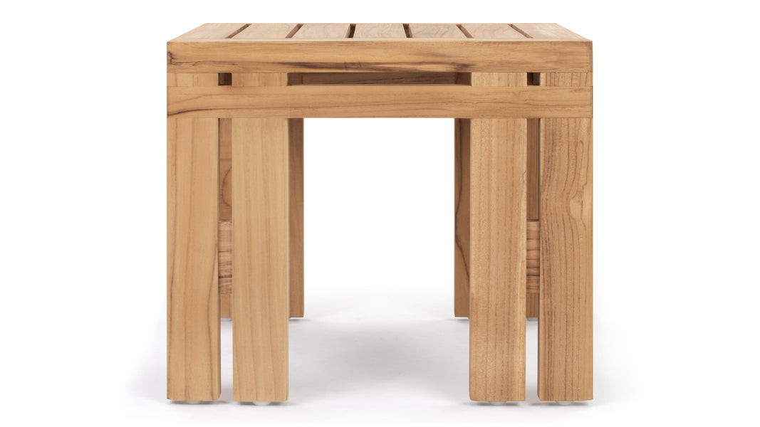 LussoLusso - Lusso Outdoor Side Table, Natural Teak