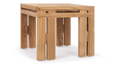 Lusso - Lusso - Lusso Outdoor Side Table, Natural Teak - Image 3
