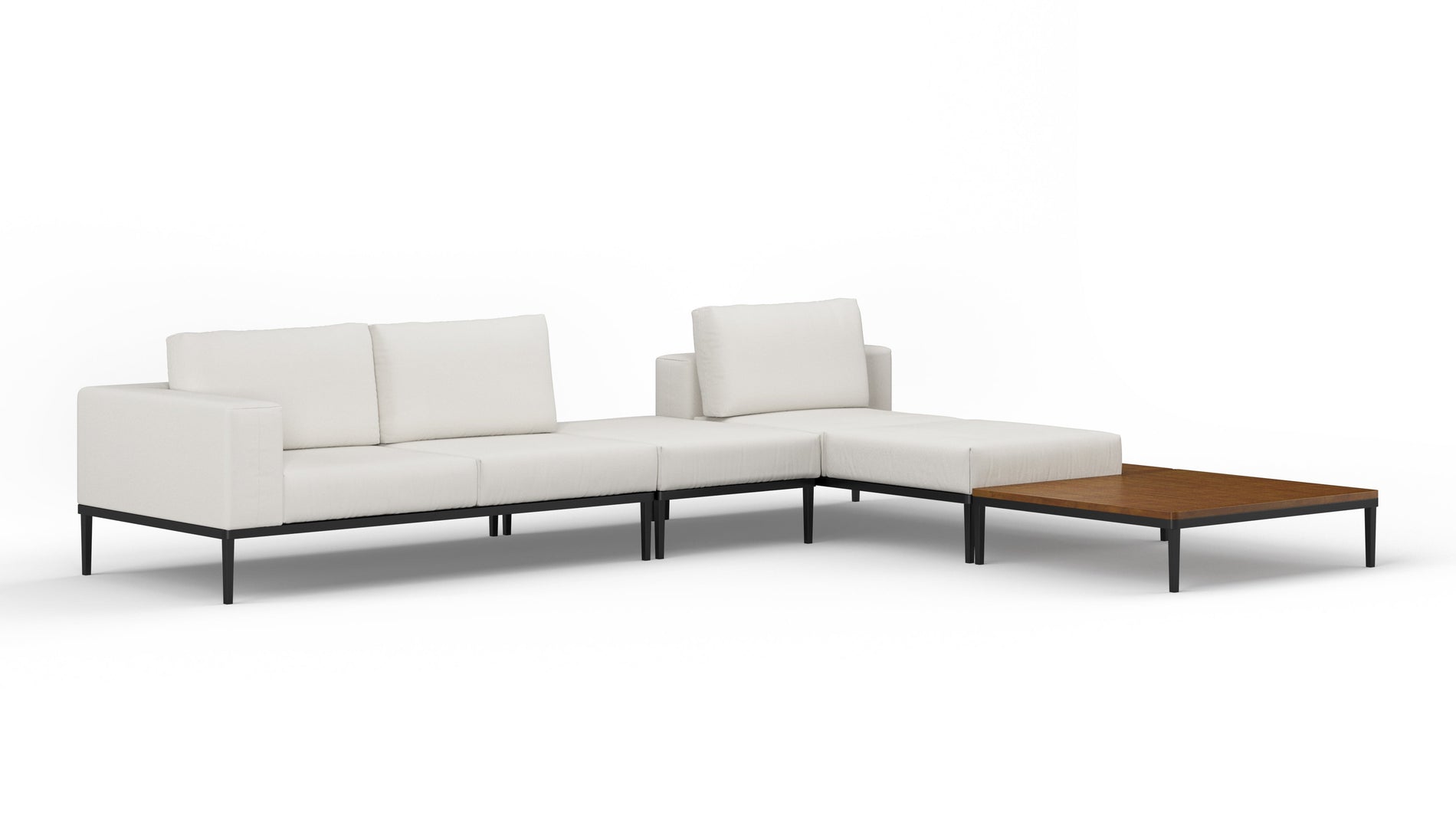 MarcusMarcus - Marcus Outdoor Sectional, Right Chaise with End Table, Shell Performance Weave