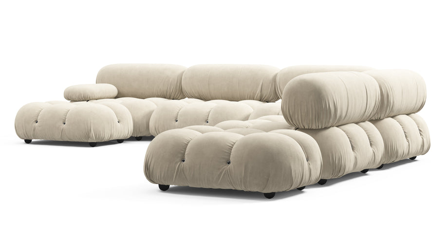 Bellini stor sektionssengEggshell Vegan Suede