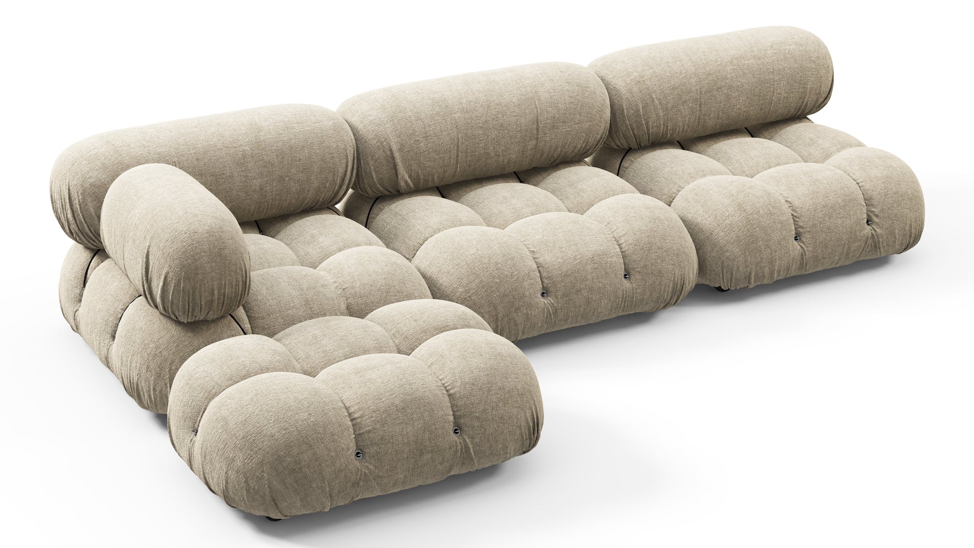 Bellini SectionalBeige Grey Chenille
