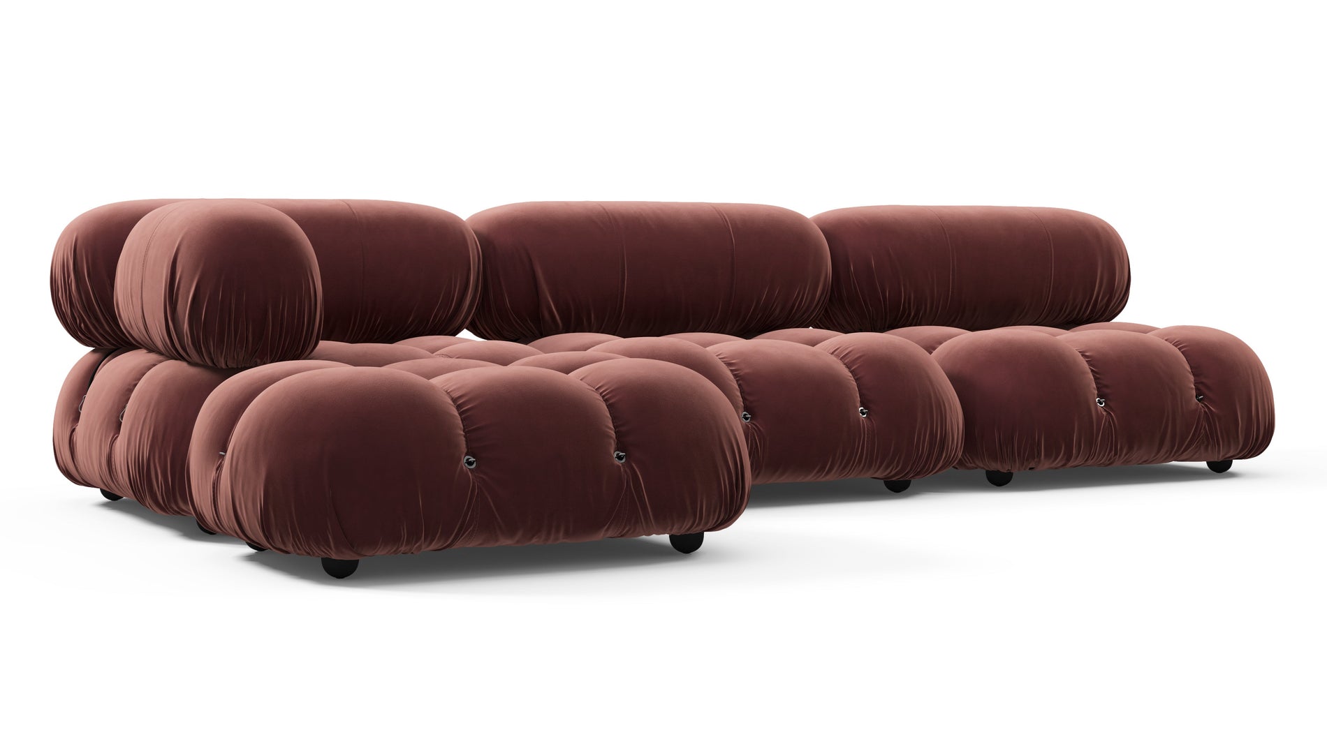 Bellini SectionalMaroon Velvet