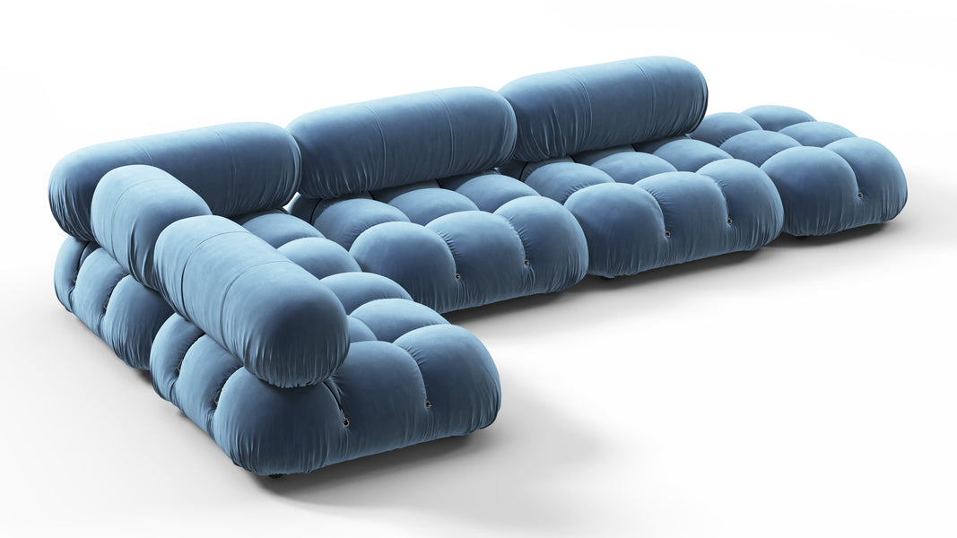 Bellini SectionalAegean Blue Velvet