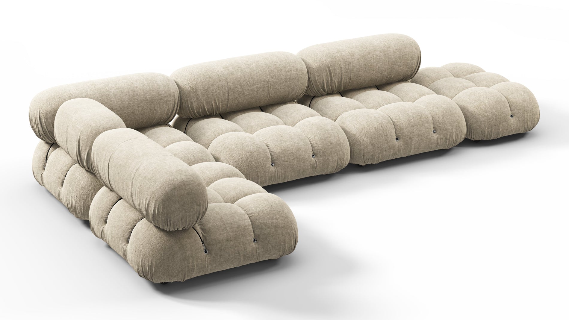 Bellini SectionalBeige Gray Chenille