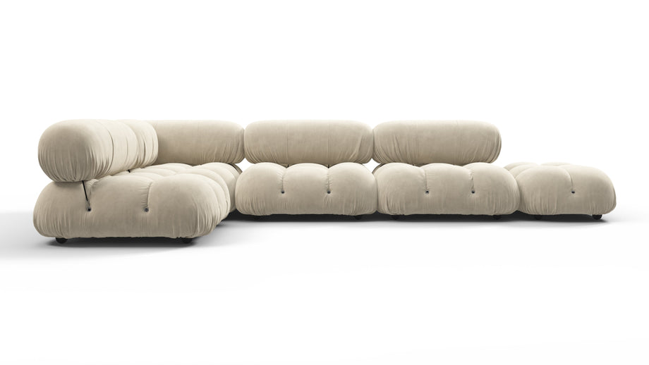 Bellini SectionalEggshell Vegan Suede